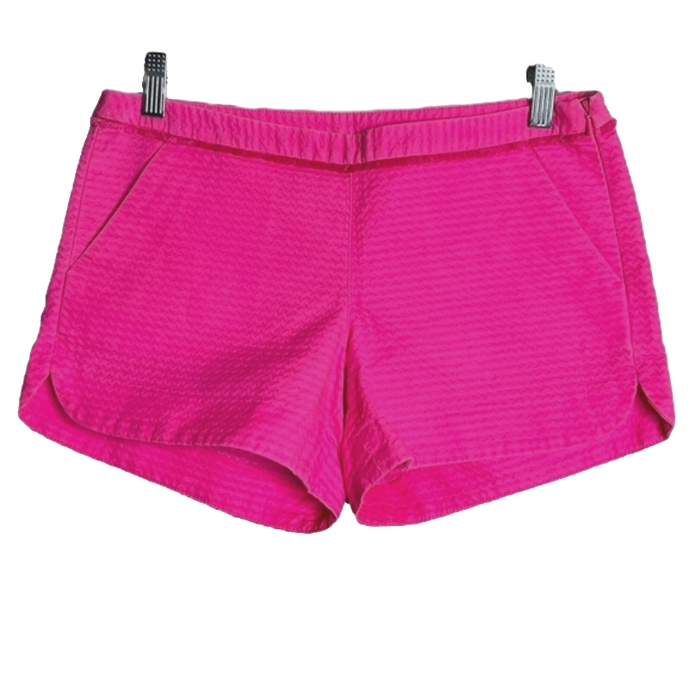 Lilly Pulitzer Shorts Women 0 Bright Pink Adie Bubbly Chino Fringe Trim Colorful